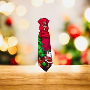 J. Garcia Festive Red Santa Necktie